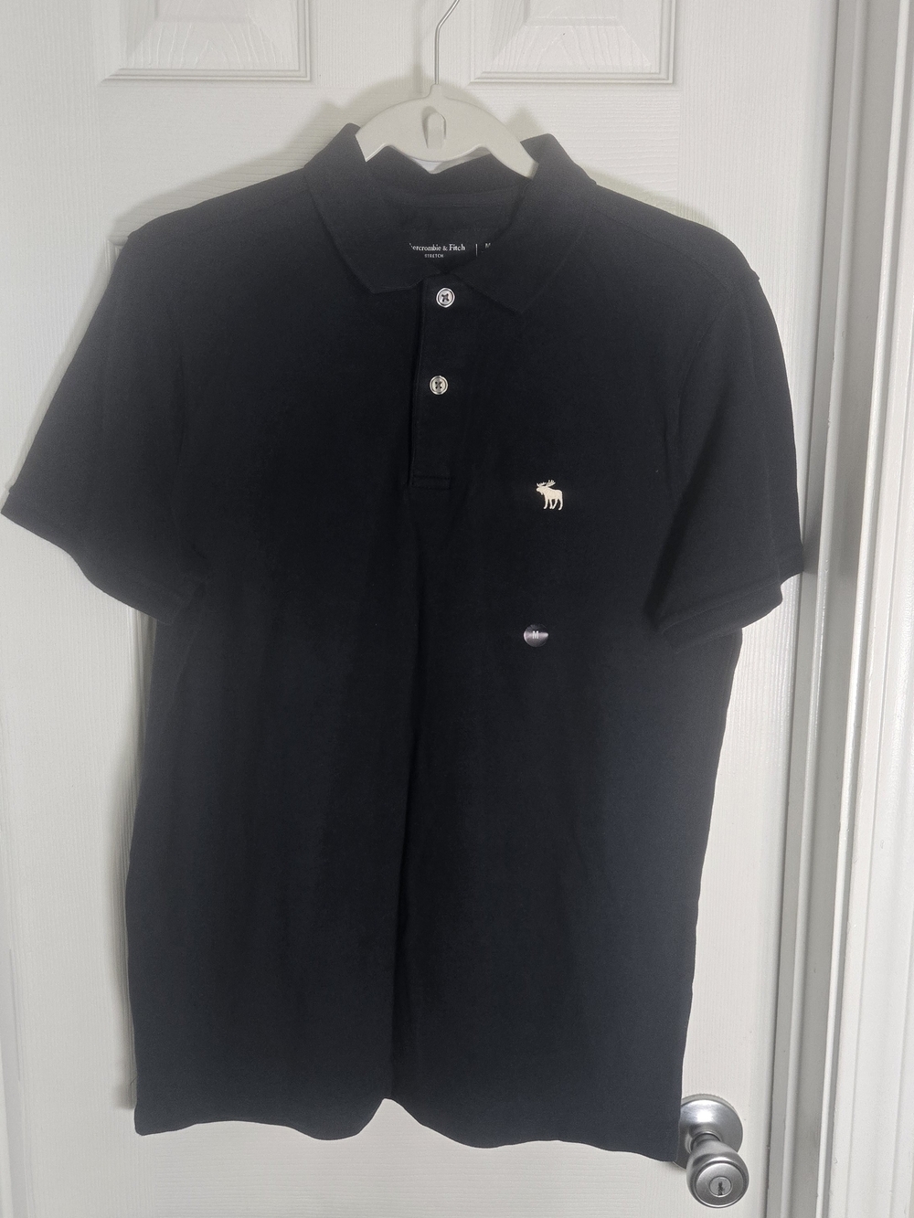 Abercrombie Men's Classic Black Polo Shirt with Embroidered Logo New W Tags